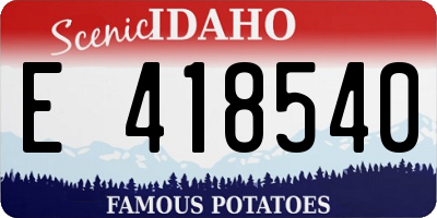 ID license plate E418540
