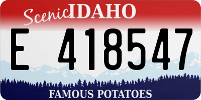 ID license plate E418547