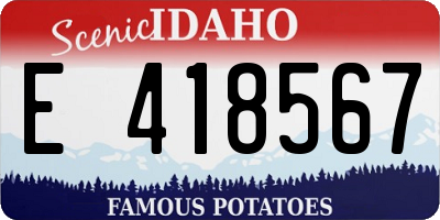 ID license plate E418567