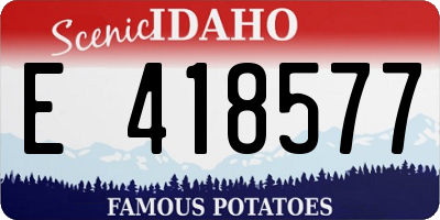ID license plate E418577