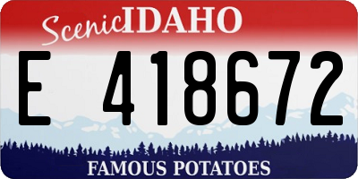 ID license plate E418672