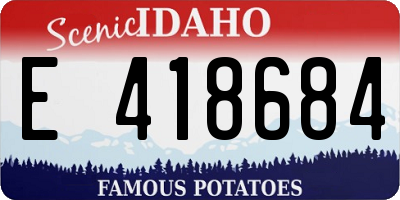 ID license plate E418684
