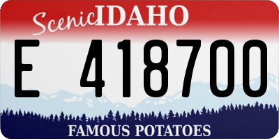 ID license plate E418700