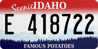ID license plate E418722