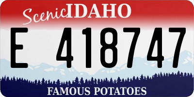 ID license plate E418747