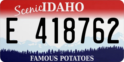 ID license plate E418762