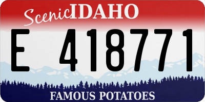 ID license plate E418771
