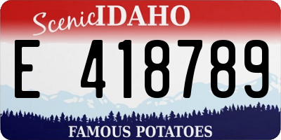 ID license plate E418789