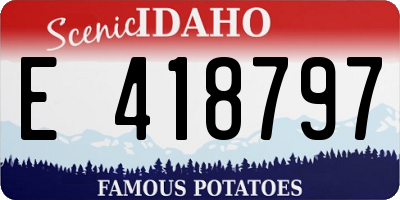 ID license plate E418797