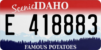 ID license plate E418883