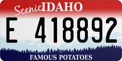 ID license plate E418892