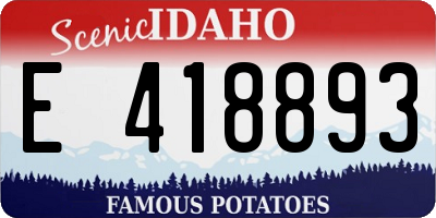 ID license plate E418893
