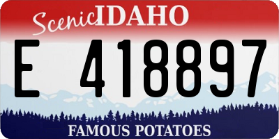 ID license plate E418897