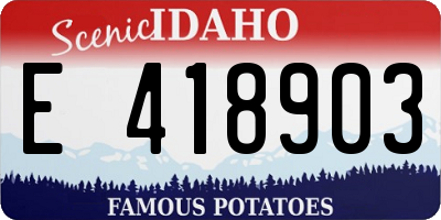 ID license plate E418903