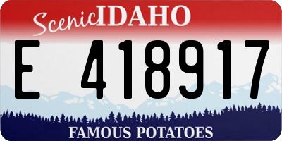 ID license plate E418917