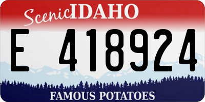 ID license plate E418924