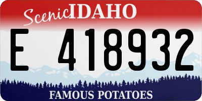 ID license plate E418932