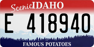 ID license plate E418940