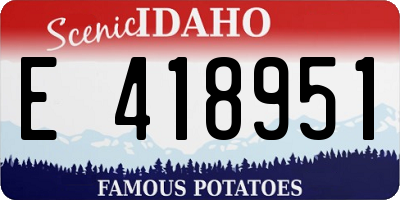 ID license plate E418951