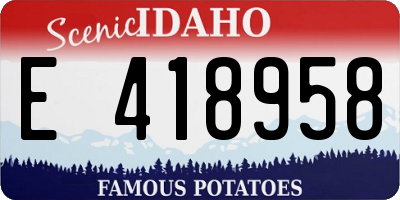 ID license plate E418958
