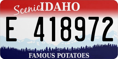 ID license plate E418972