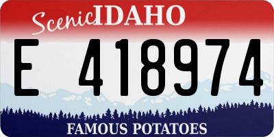 ID license plate E418974