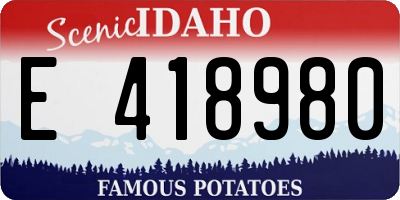 ID license plate E418980