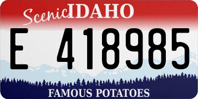 ID license plate E418985