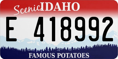 ID license plate E418992