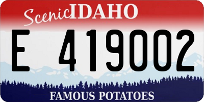 ID license plate E419002