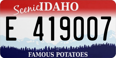 ID license plate E419007