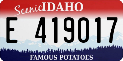 ID license plate E419017
