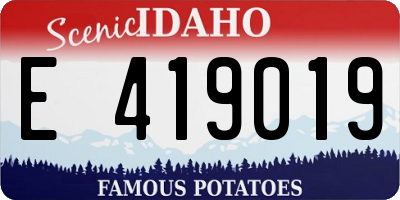 ID license plate E419019