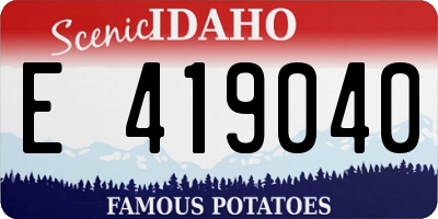 ID license plate E419040
