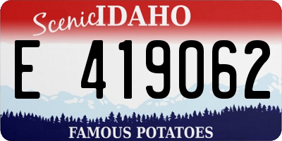 ID license plate E419062