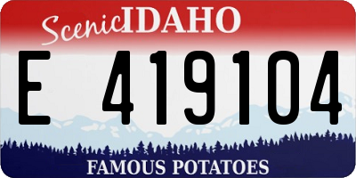 ID license plate E419104