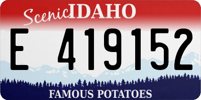 ID license plate E419152