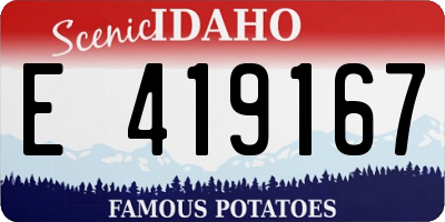 ID license plate E419167