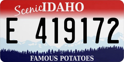 ID license plate E419172