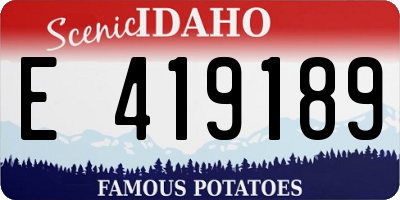 ID license plate E419189