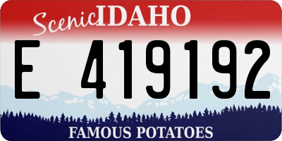 ID license plate E419192