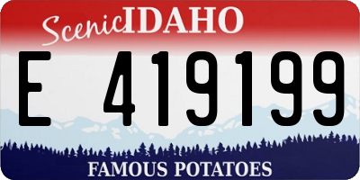 ID license plate E419199