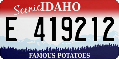 ID license plate E419212