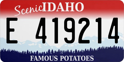 ID license plate E419214
