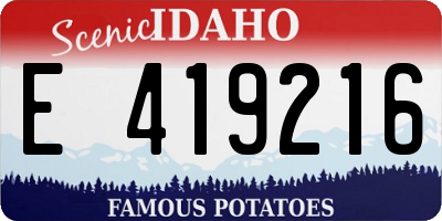 ID license plate E419216