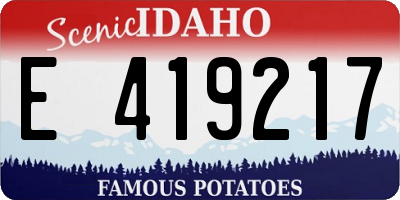 ID license plate E419217