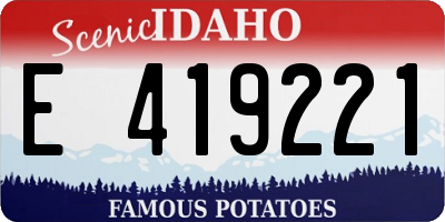 ID license plate E419221