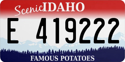 ID license plate E419222