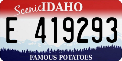 ID license plate E419293