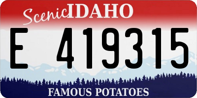 ID license plate E419315